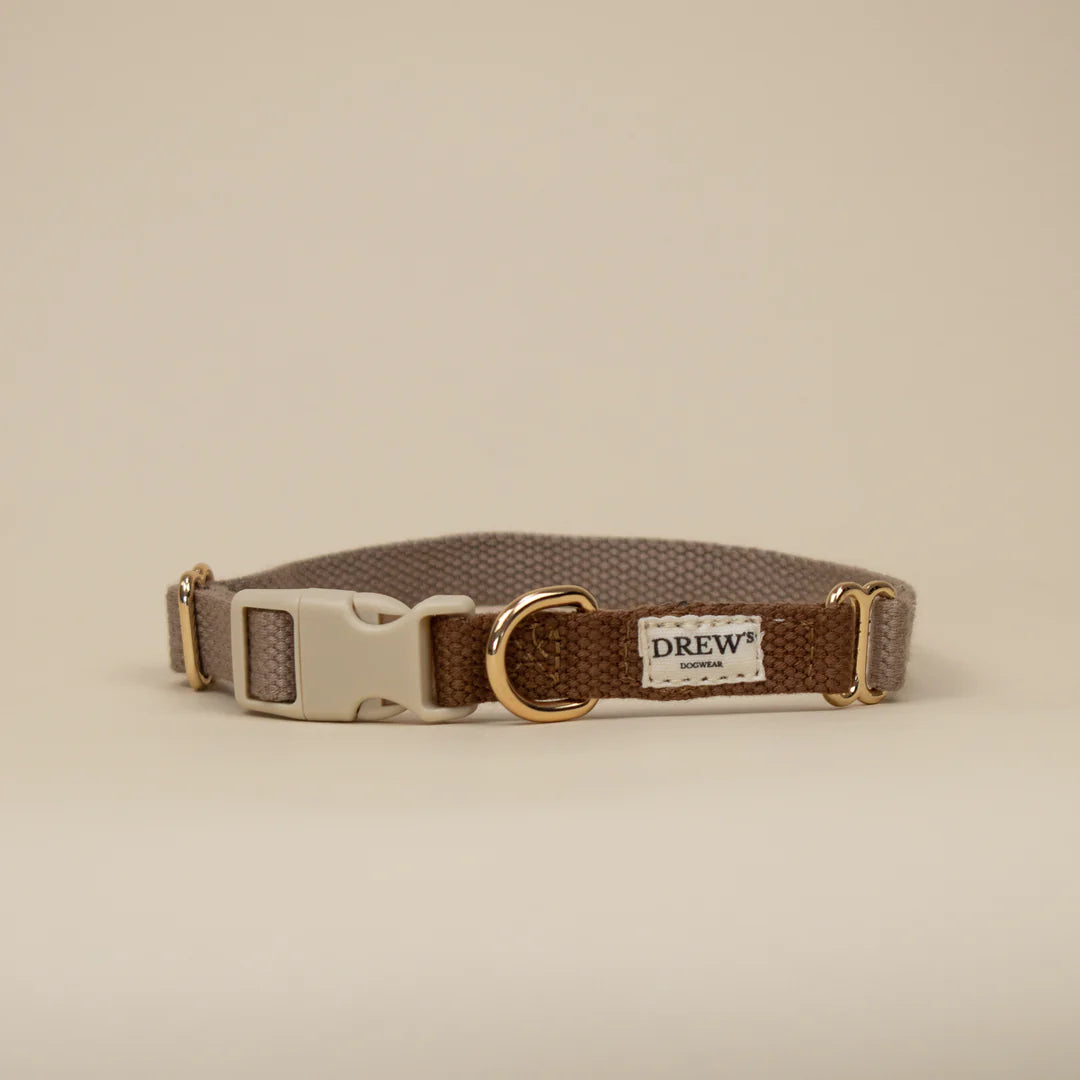 Drew’s Dogwear - Halsbång Beige & Brun Cortado