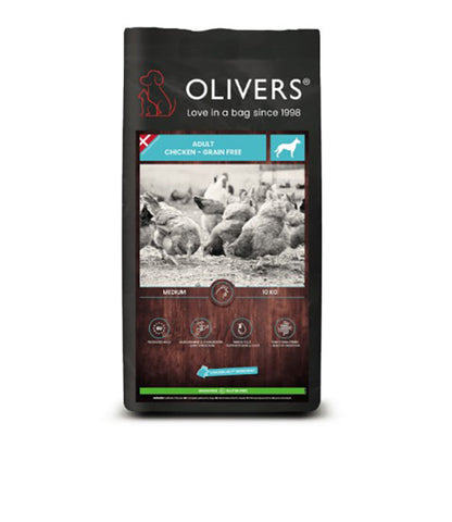 Olivers Voksen kornfrit kylling mellem-store racer 10 kg