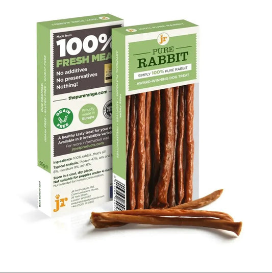 JR Pure Rabbit Sticks | 100% Kaninkød Snack til Hunde